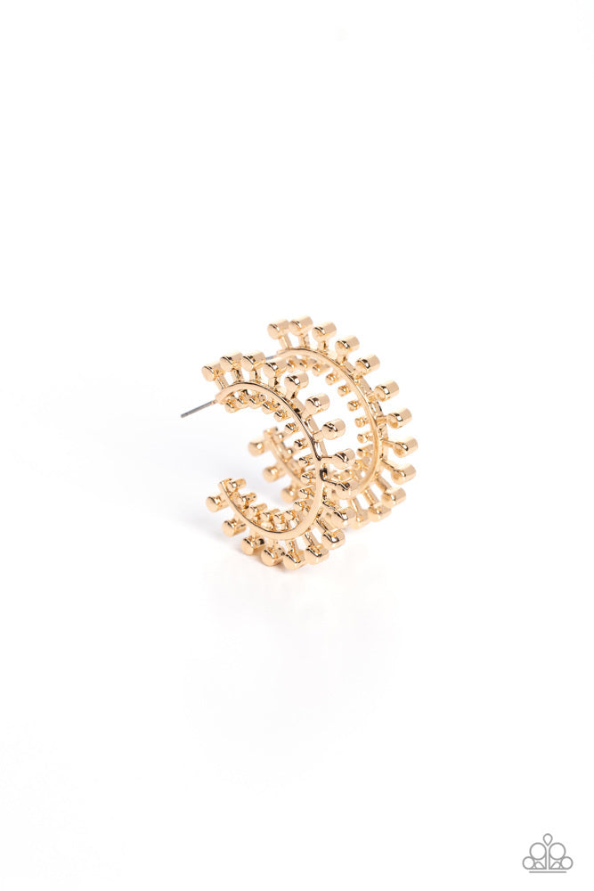 The Way You Make Me WHEEL - Gold ~ Paparazzi Hoop Earrings