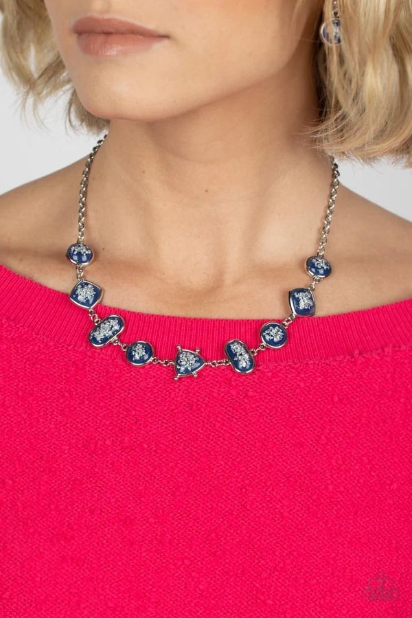 Fleeked and Flecked - Blue Necklace