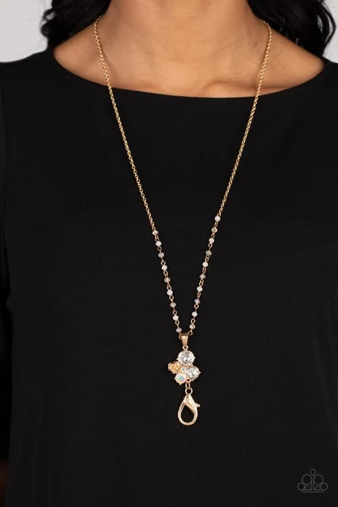 Rainbow Bloom - Gold Lanyard Necklace