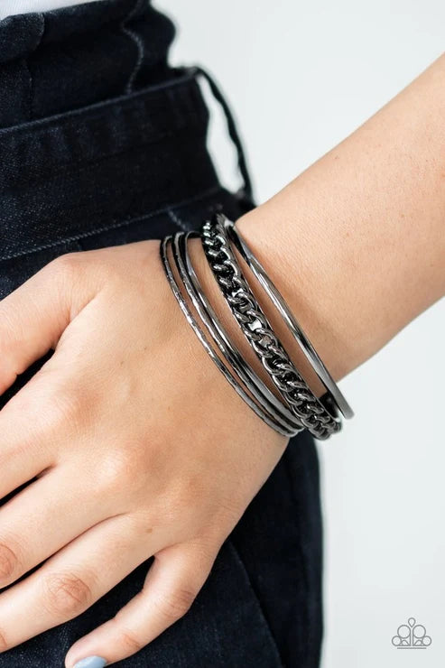 A Piece Of The Action - Black/Gunmetal Bracelet