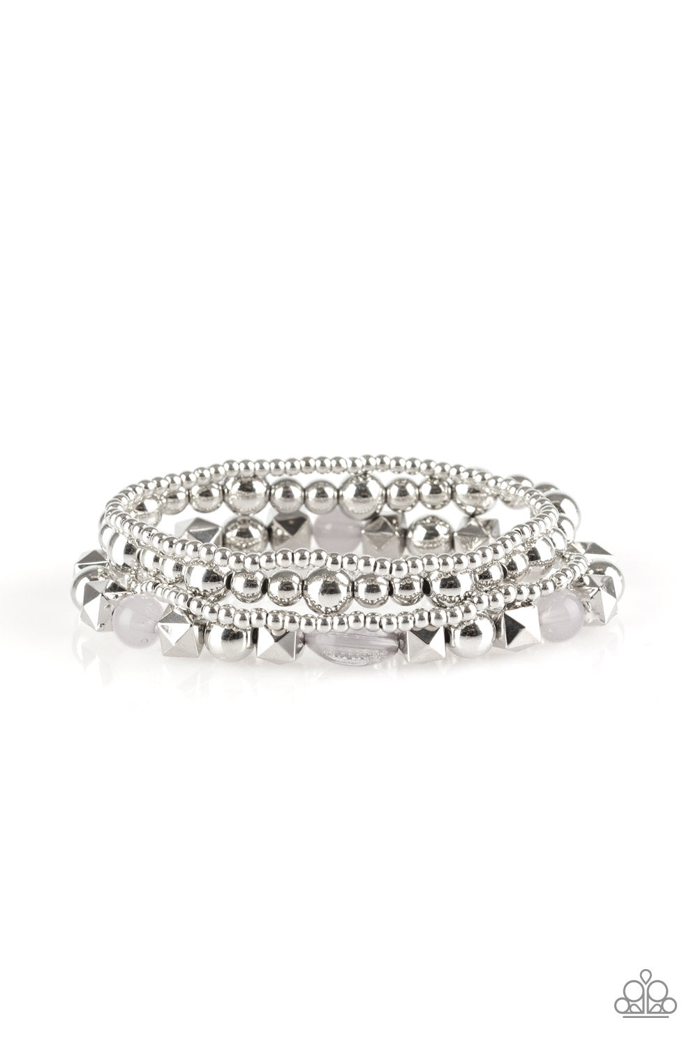 Babe-alicious - Silver ~ Paparazzi Stretch Bracelet