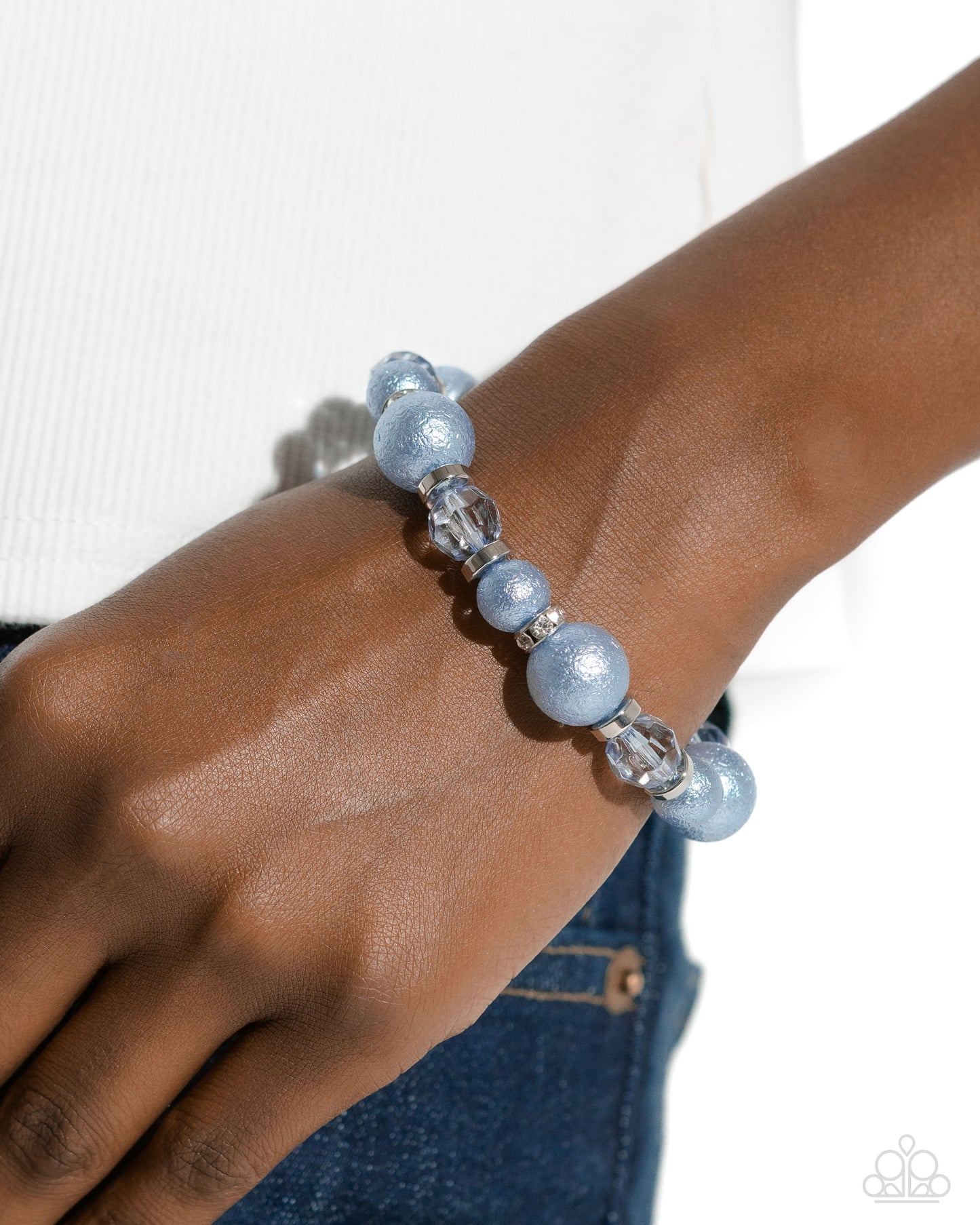 Pearl Protagonist - Blue ~ Paparazzi Stretc Bracelet