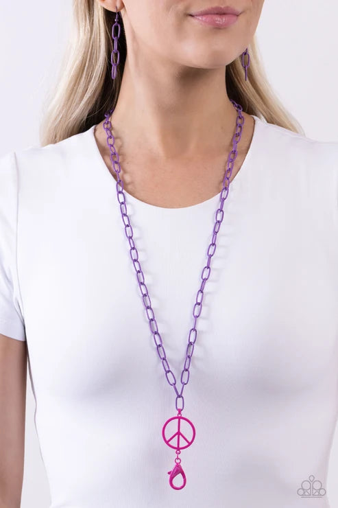 Tranquil Unity - Purple Lanyard Necklace