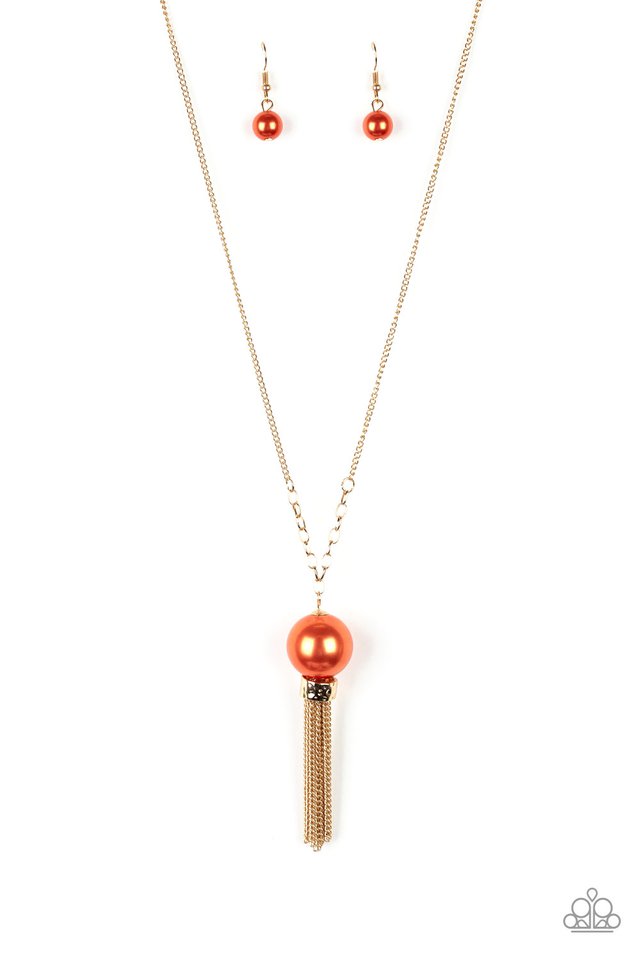 Belle of the BALLROOM - Orange ~ Paparazzi Long / Opera (28–34") Necklace