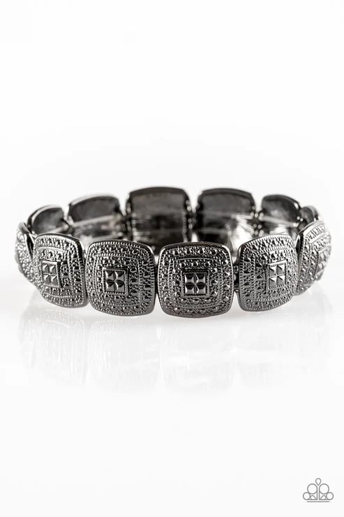 Radiantly Riveria - Black/Gunmetal Bracelet