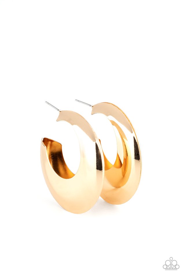 Chic CRESCENTO - Gold ~ Paparazzi Hoop Earrings