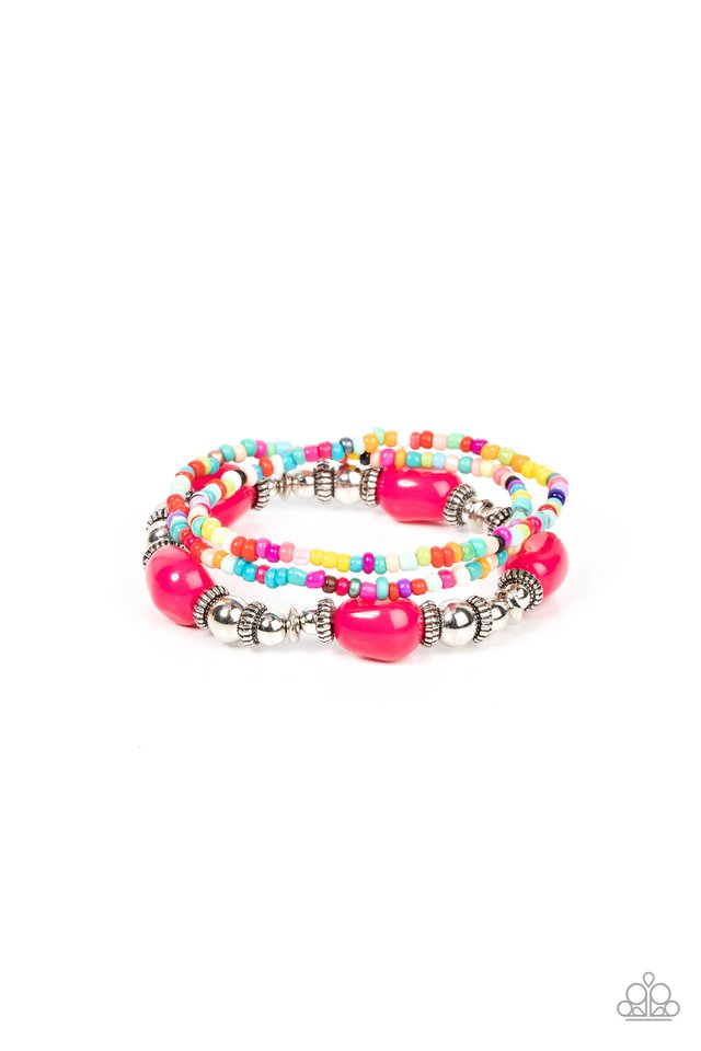 Confidently Crafty - Pink ~ Paparazzi Stretch Bracelet