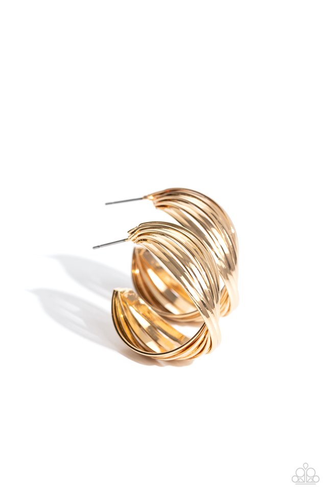 Curvy and Worthy - Gold ~ Paparazzi Hoop Earrings
