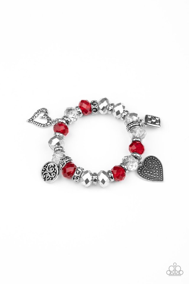 Fabulously Flirty - Red ~ Paparazzi Stretch Bracelet