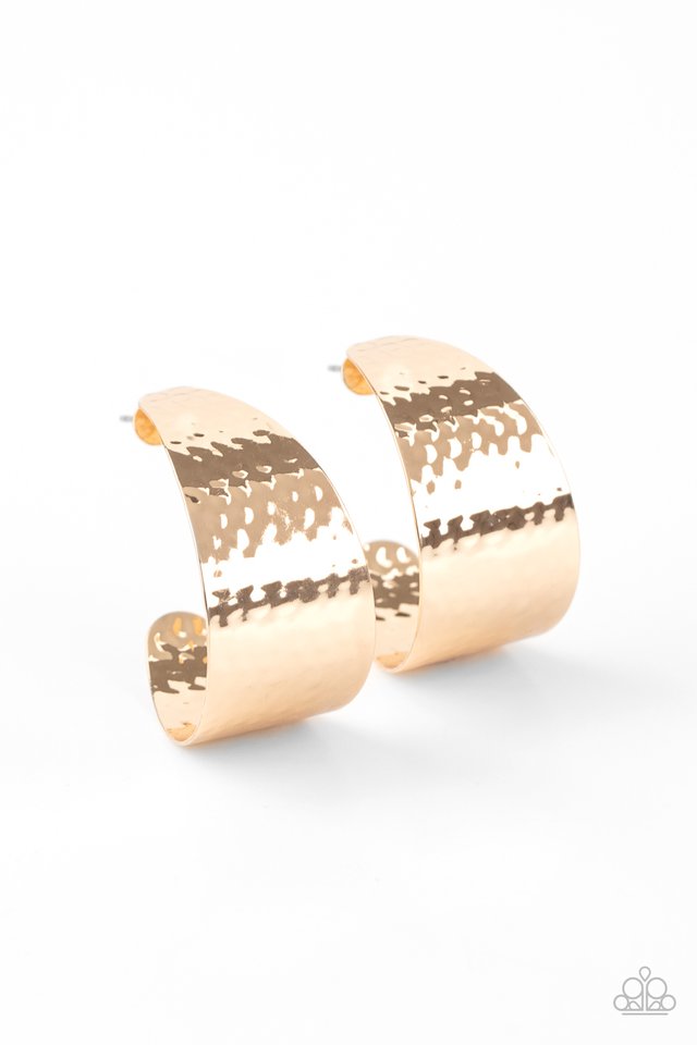 Flatten The Curve - Gold ~ Paparazzi Hoop Earrings