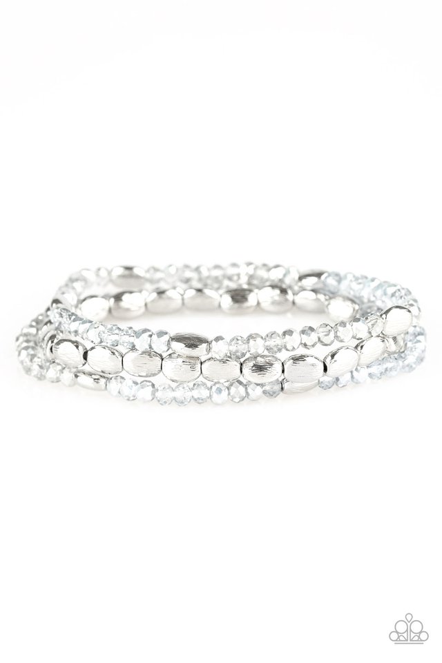 Hello Beautiful - Silver ~ Paparazzi Stretch Bracelet