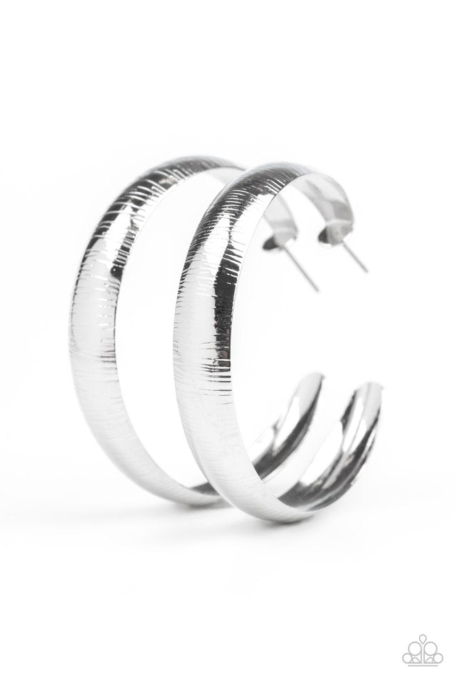Hoop Wild - Silver ~ Paparazzi Hoop Earrings