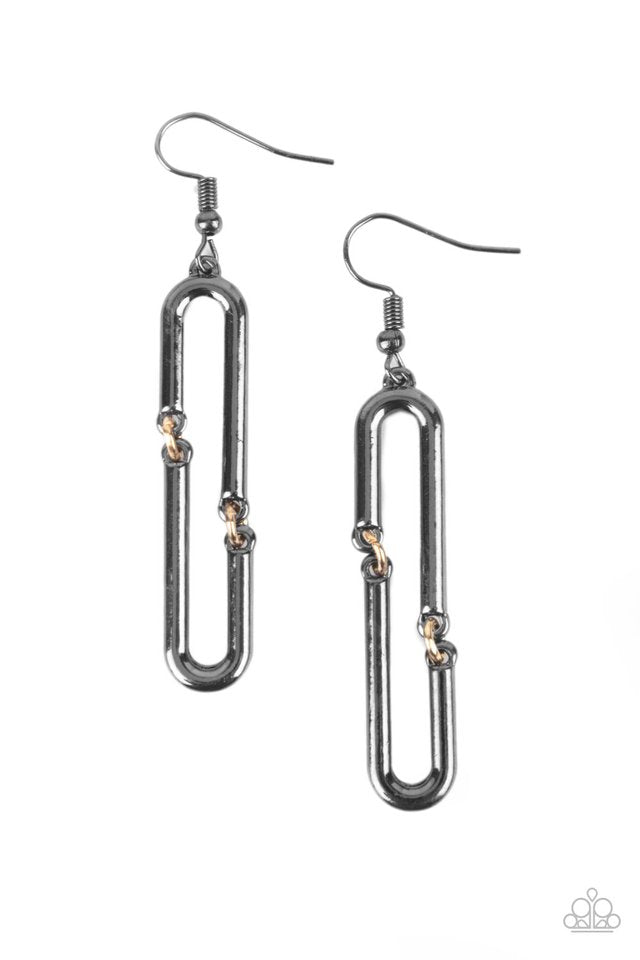 Linked and Synced - Black/Gunmetal Earrings