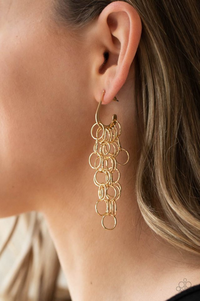 Long Live The Rebels - Gold ~ Paparazzi Hoop Earrings