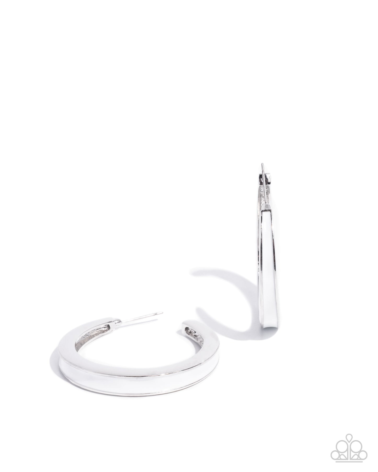 Painted Prowess - White ~ Paparazzi Hoop Earrings