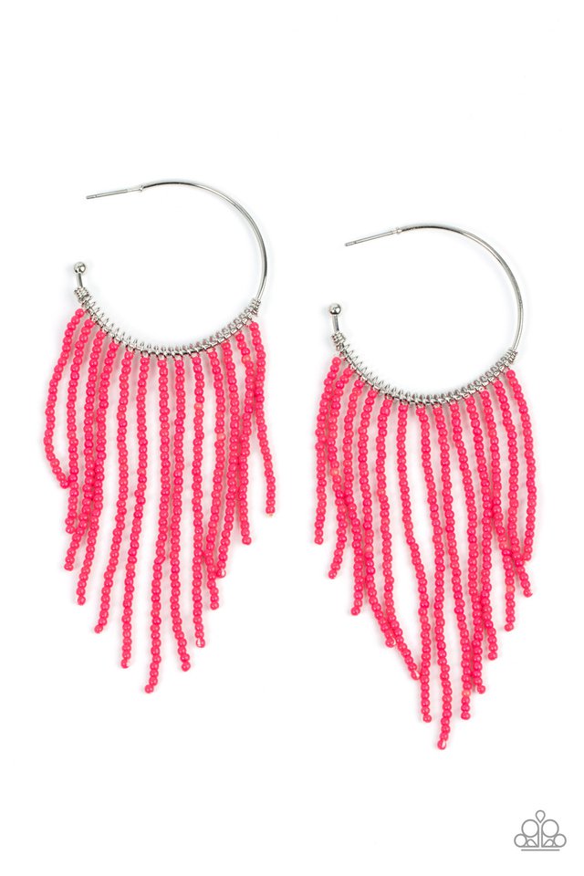 Saguaro Breeze - Pink ~ Paparazzi Hoop Earrings