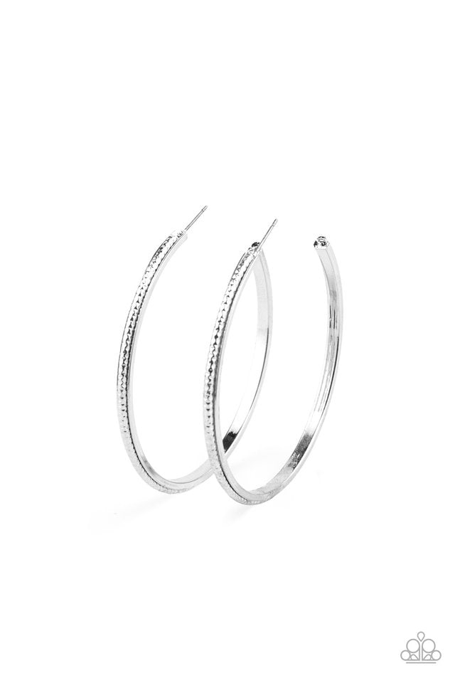 Sultry Shimmer - Silver ~ Paparazzi Hoop Earrings