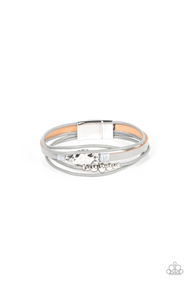 Tahoe Tourist - Silver ~ Paparazzi Leather Bracelet