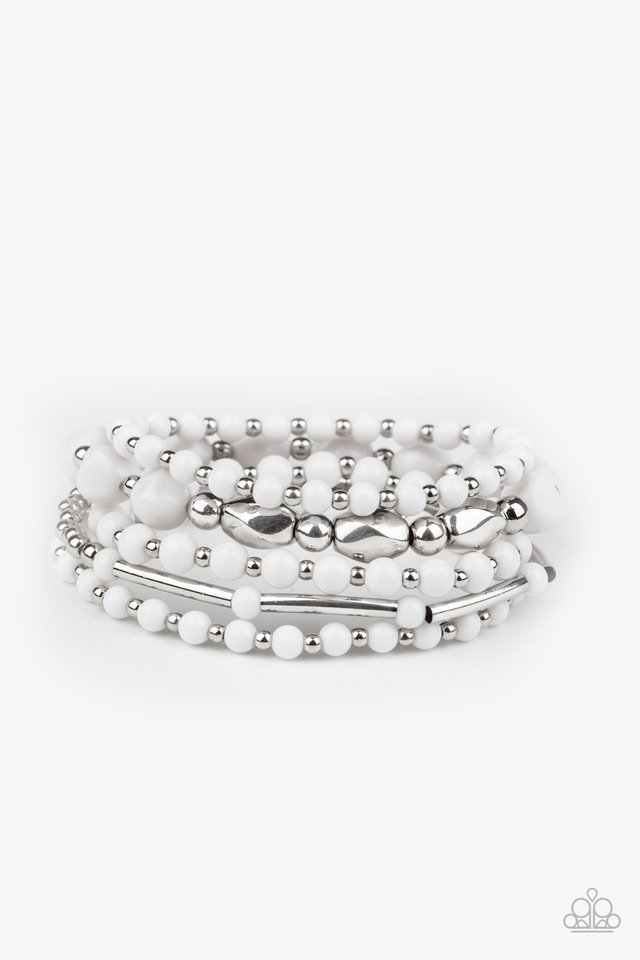 Vibrantly Vintage - White Bracelet