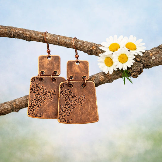 Tagging Along - Copper  Earrings