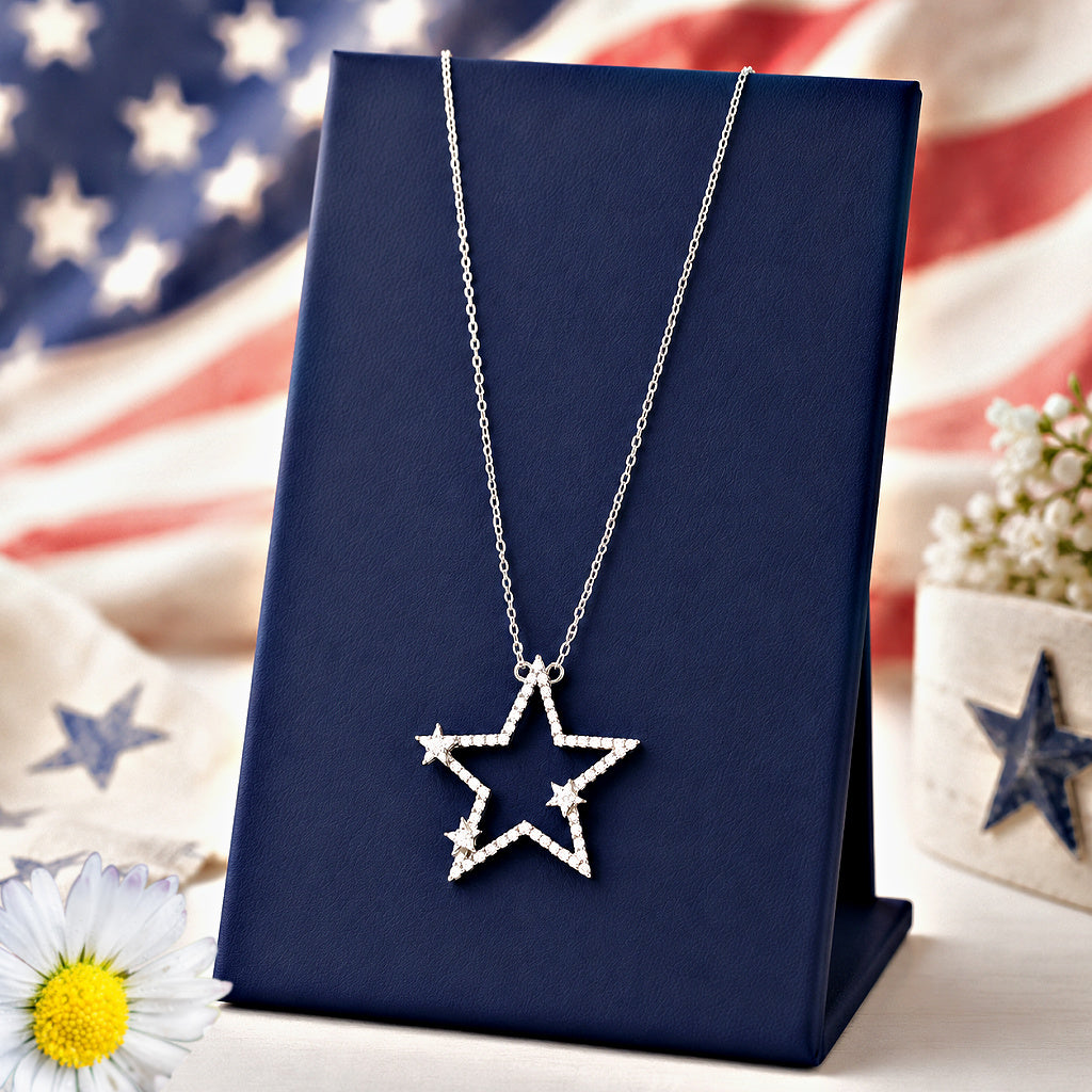 I Pledge Allegiance To The Sparkle- White  Necklace