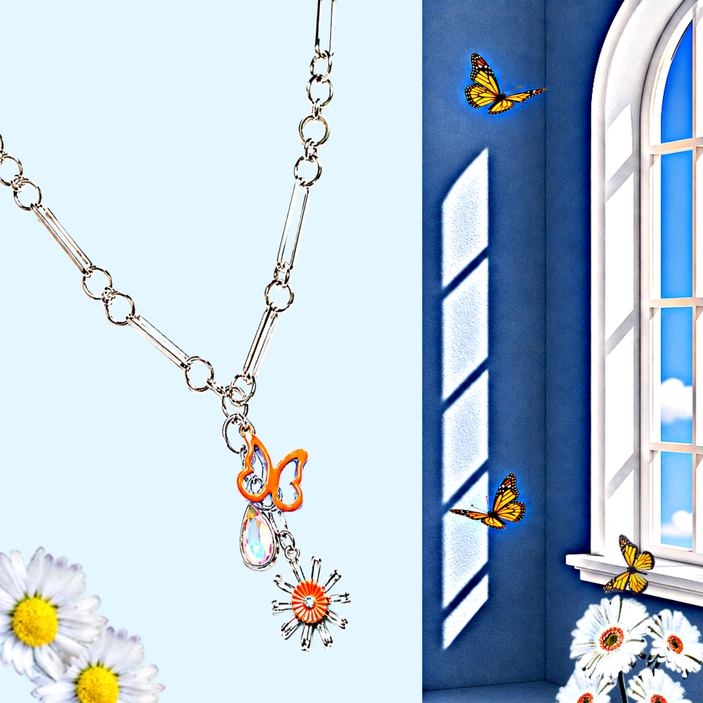 Aerial Adventure - Orange  Necklace