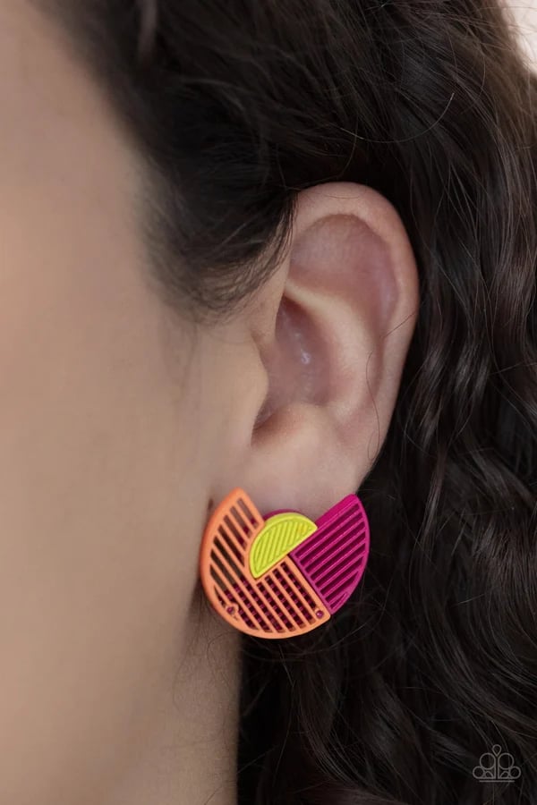 It's Just An Expression - Pink  Post Earrings