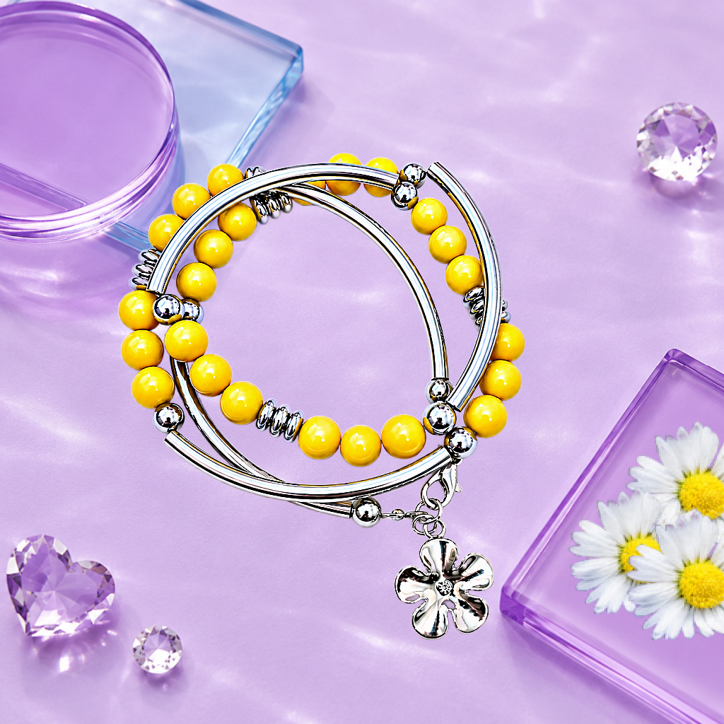 Off the WRAP - Yellow Bracelet