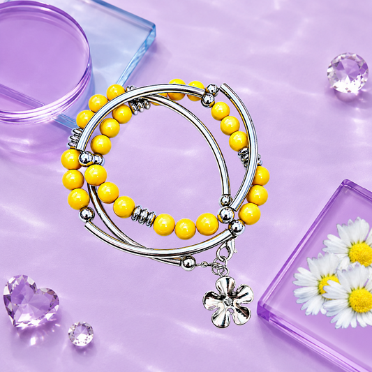 Off the WRAP - Yellow Bracelet