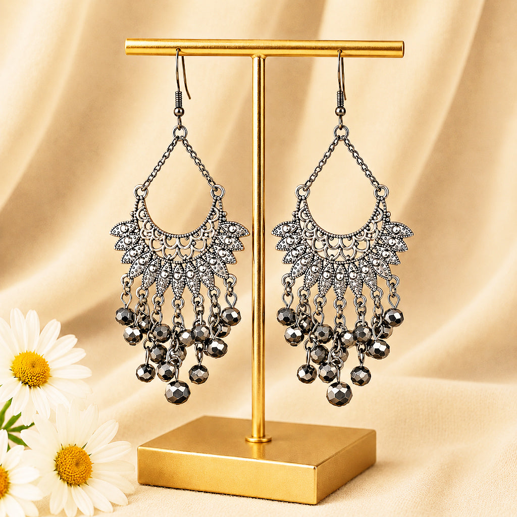 Chromatic Cascade - Black/Gunmetal  Earrings