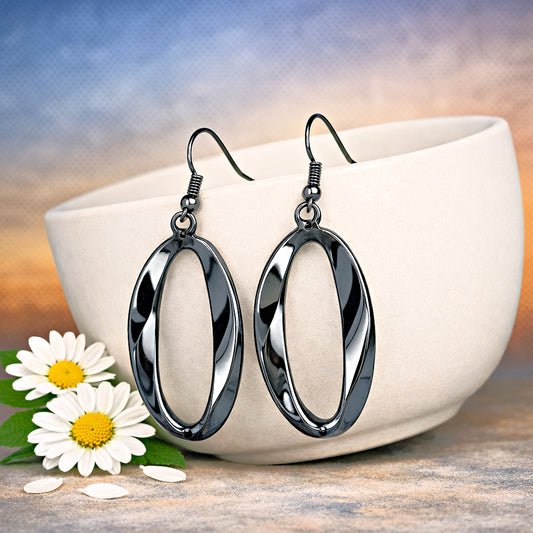 OVAL My Head - Black/Gunmetal  Earrings
