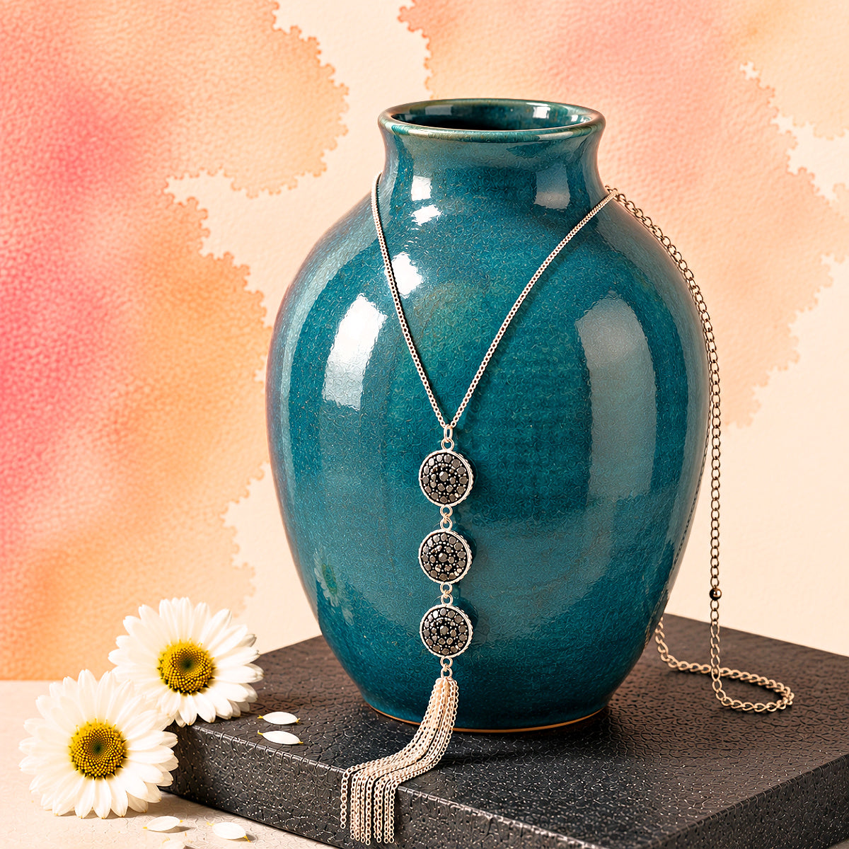 Triple Shimmer - Silver  Necklace