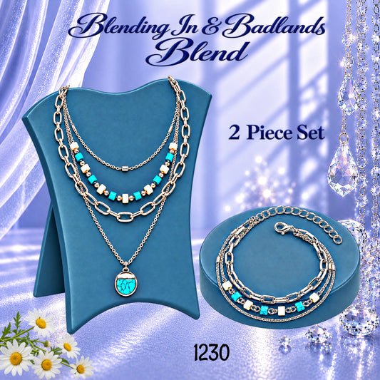 Blending In/ Badlands Blend - Blue  2 piece Jewelry Set