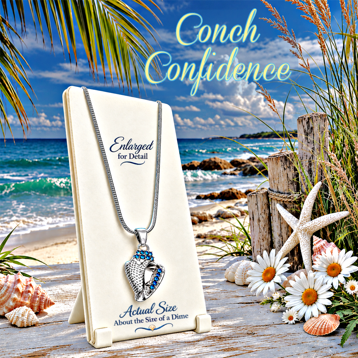 Conch Confidence - Blue Necklace