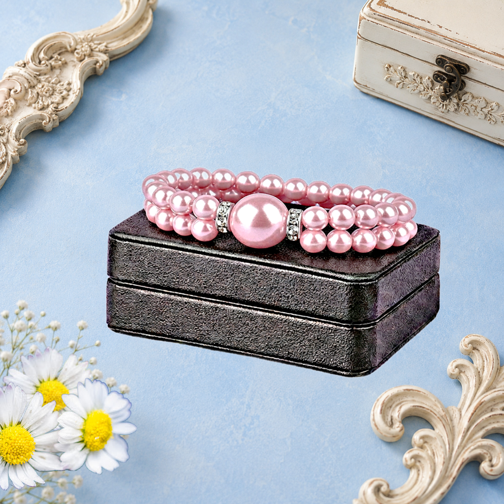 The "Romantic Redux" Pink Pearl Bracelet