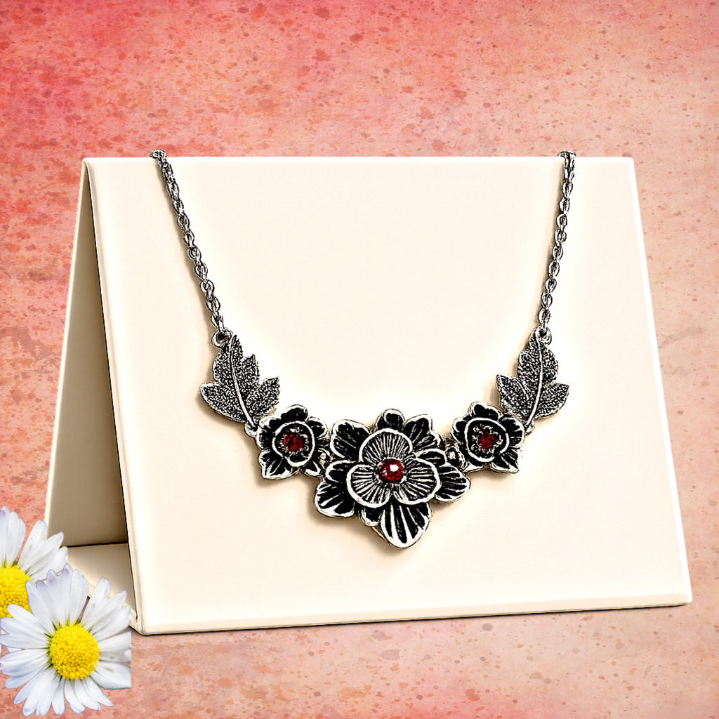 Botanical Breeze - Red  Necklace