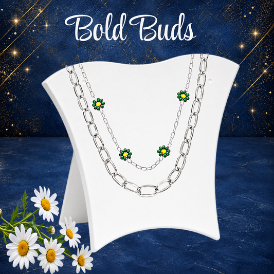 Bold Buds - Green   Necklace