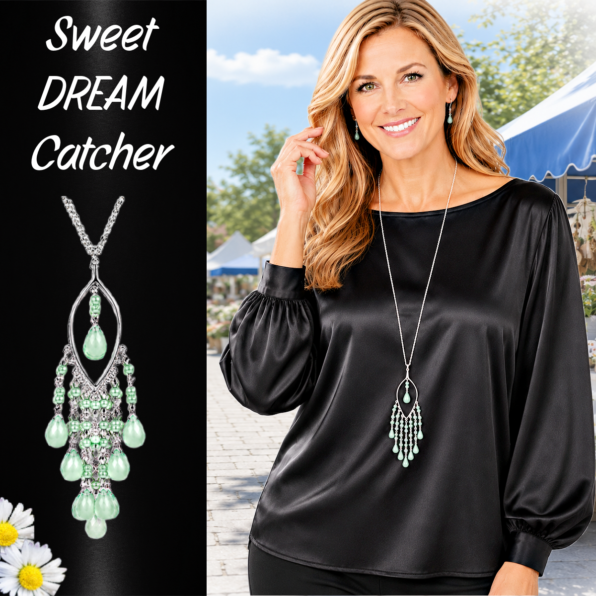 Sweet DREAMCATCHER - Green  Necklace