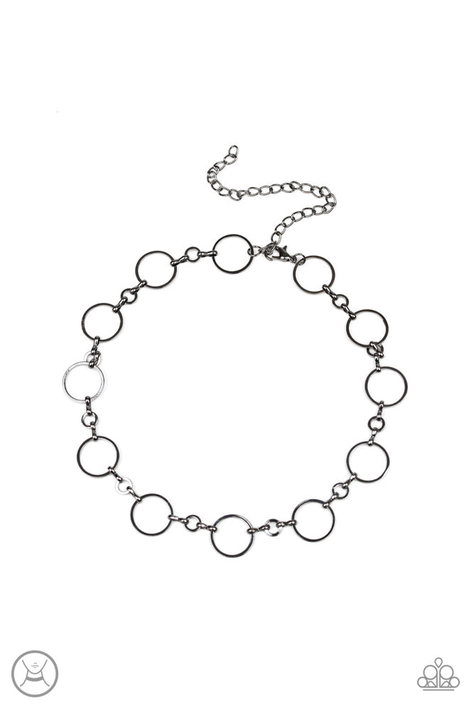 Simply City Slicker - Black  ~ Paparazzi Choker (14–16") Necklace