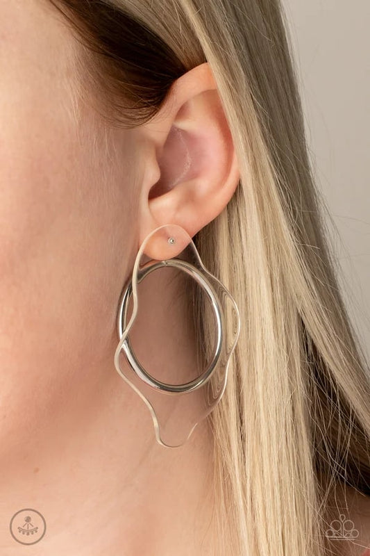 Clear The Way - White Post Earrings