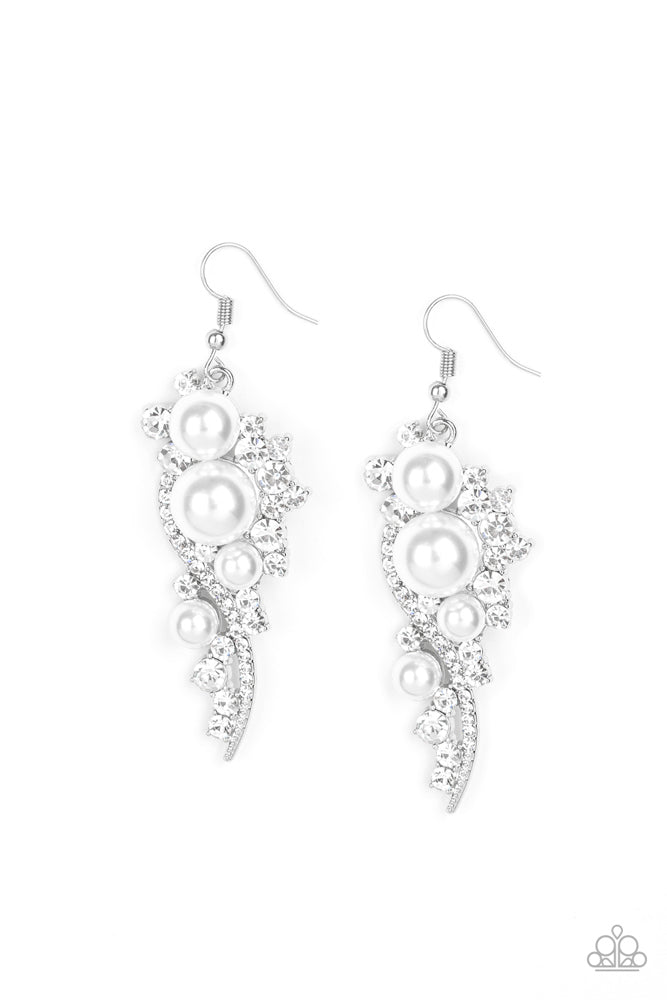 High-End Elegance - White   Earrings