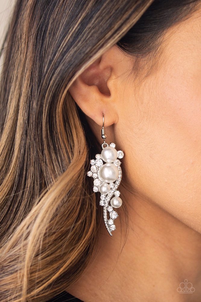 High-End Elegance - White   Earrings