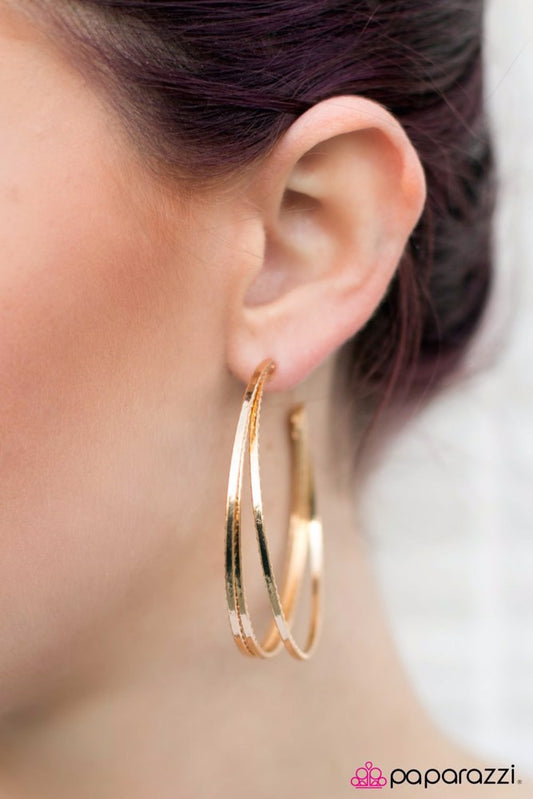 Delusions Of Grandeur - Gold  ~ Paparazzi Hoop Earrings