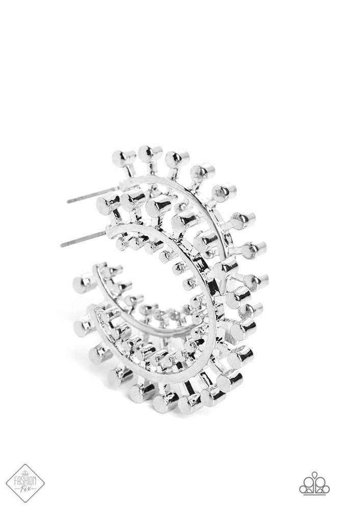 The Way You Make Me WHEEL - Silver ~ Paparazzi Hoop Earrings