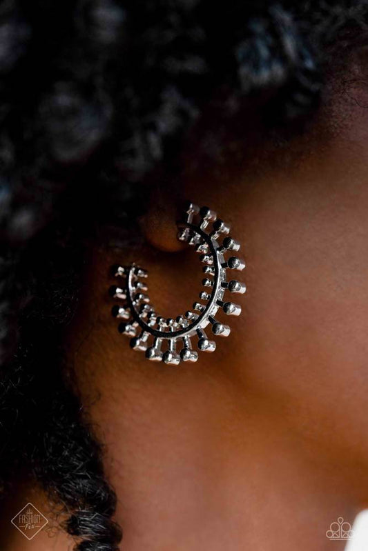 The Way You Make Me WHEEL - Silver ~ Paparazzi Hoop Earrings