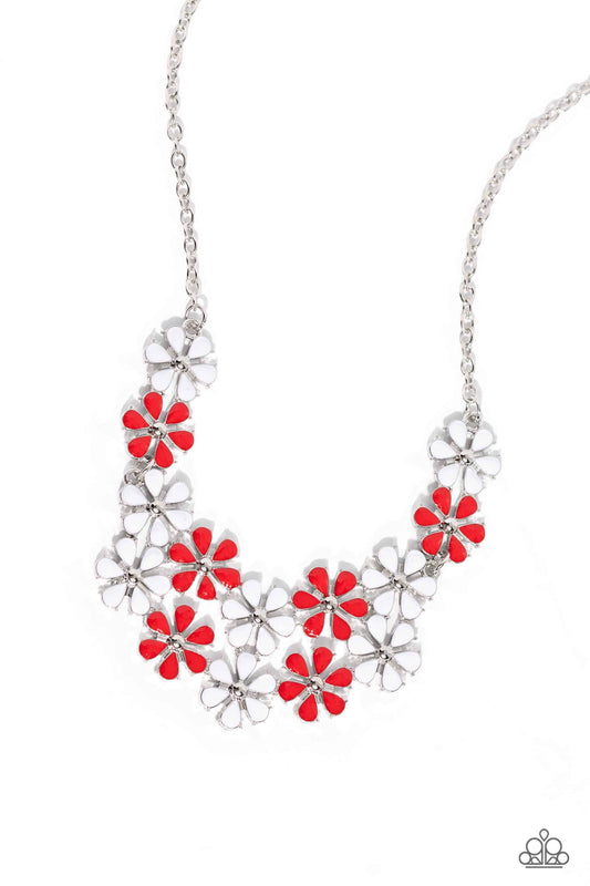 Floral Fever - Red  ~ Paparazzi Statement Piece Necklace