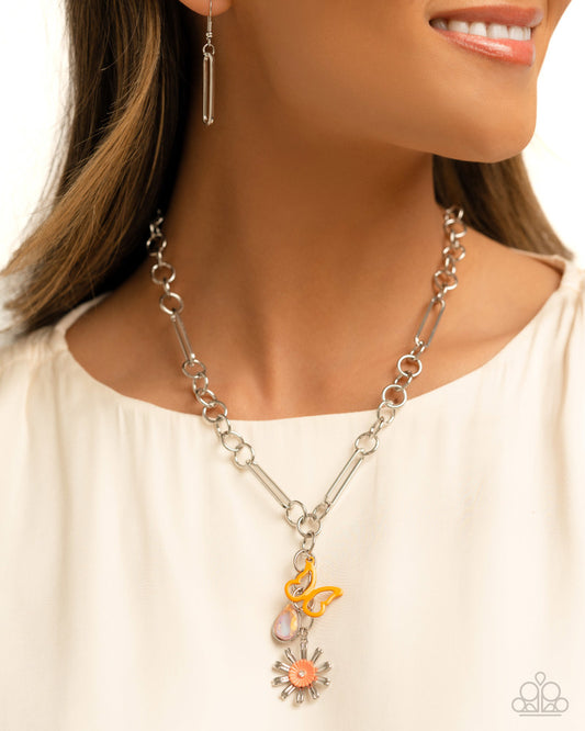 Aerial Adventure - Orange  ~ Paparazzi Everyday/Princess (18") Necklace