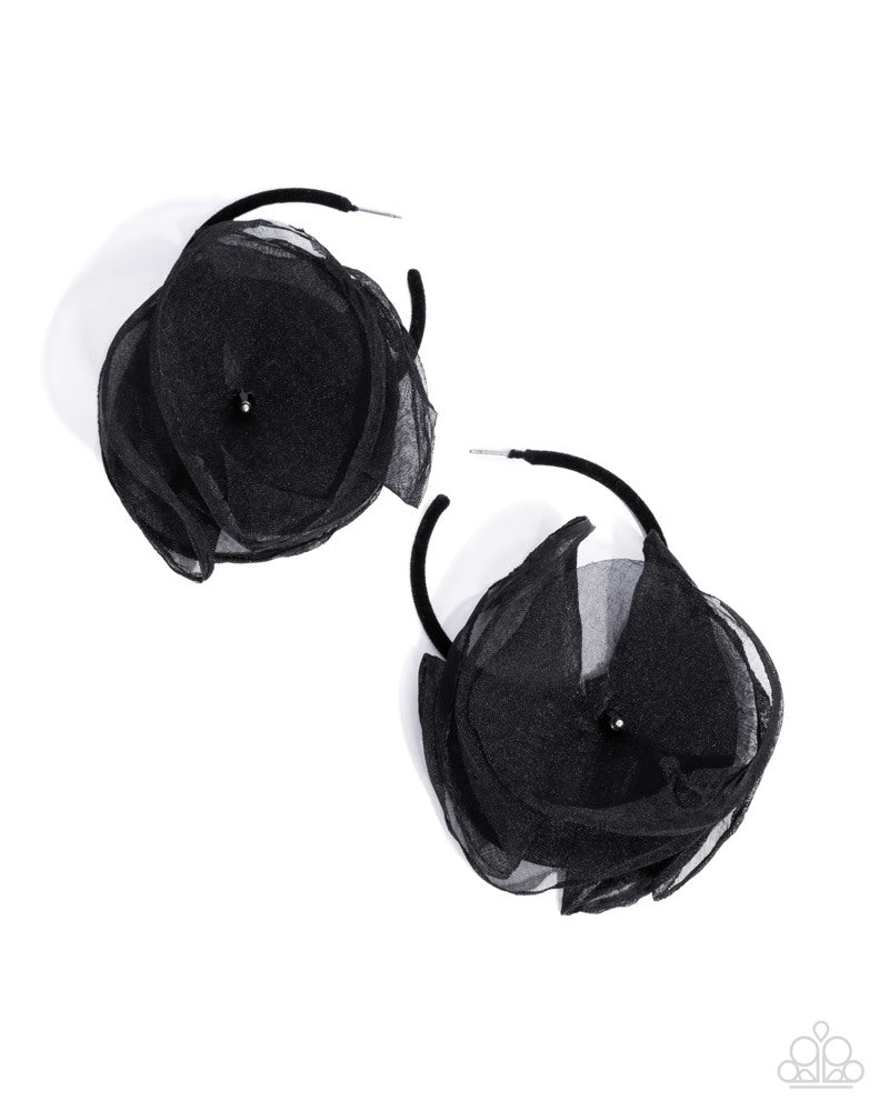 Passionate Promenade - Black  ~ Paparazzi Hoop Earrings
