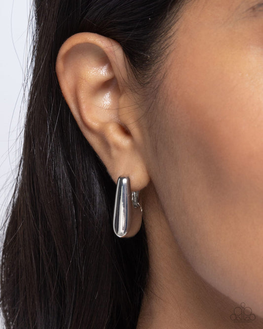 Square Symmetry - Silver  ~ Paparazzi Hoop Earrings