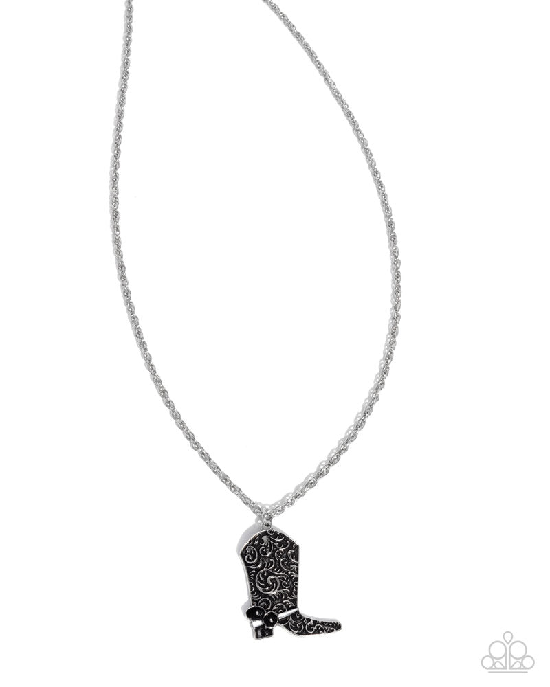 Blazing Boot - Black Necklace